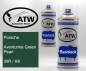 Preview: Porsche, Aventurine Green Pearl, 39R / K6: 400ml Sprühdose + 400ml Klarlack - Set, von ATW Autoteile West.